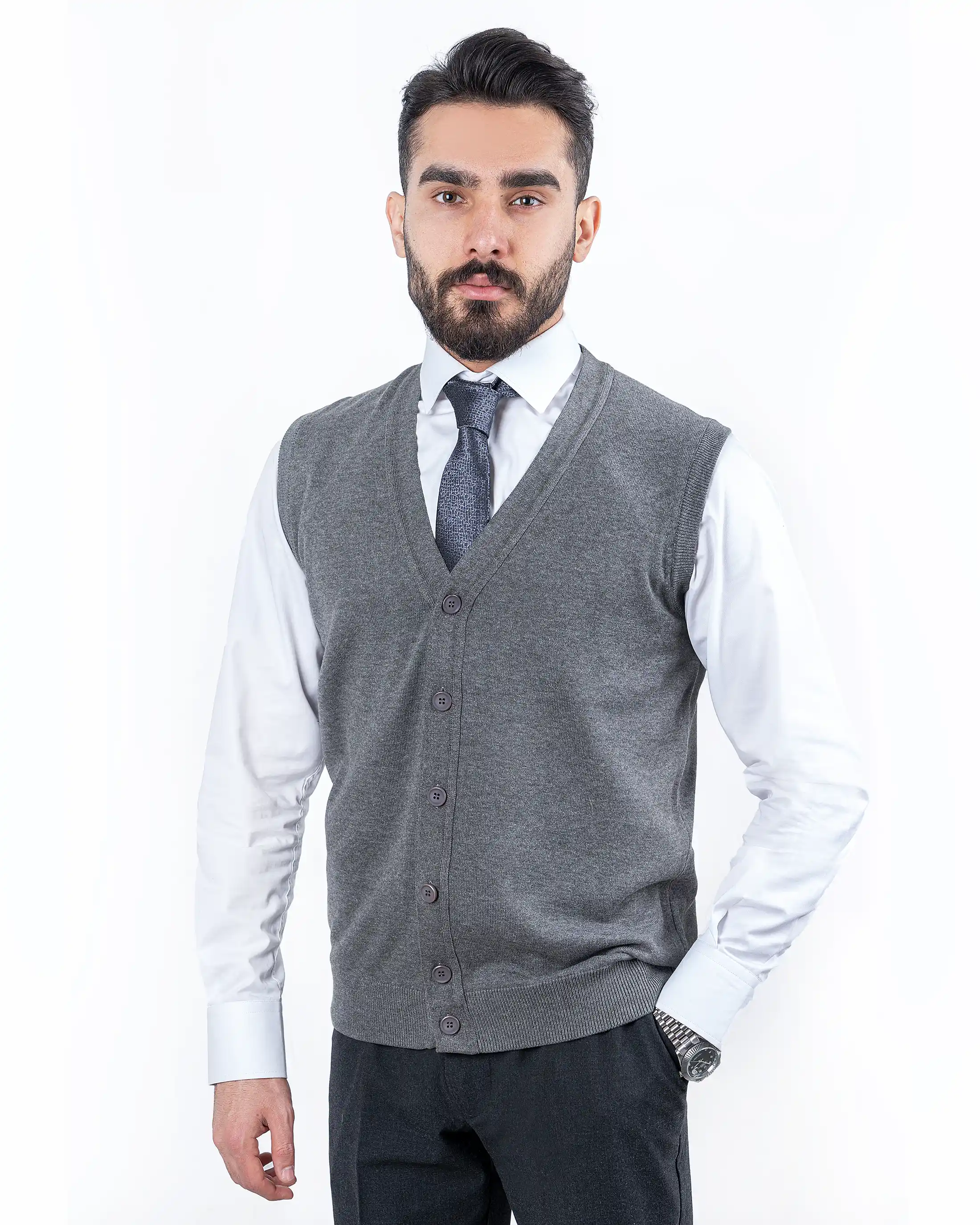 ژیله بافت دکمه دار یقه هفت